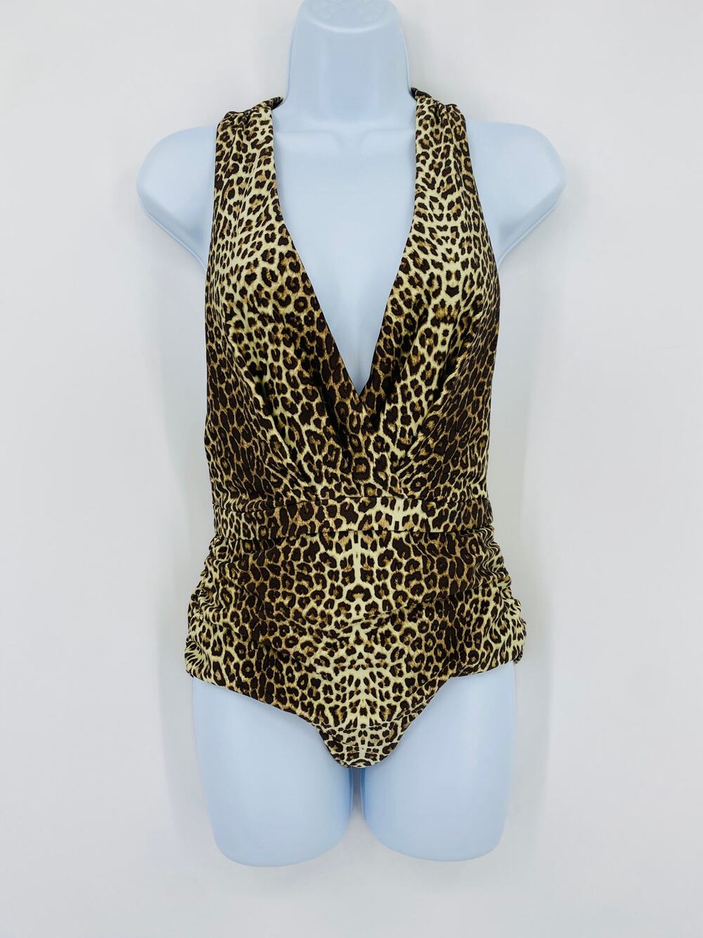 ZIMMERMANN cheetah print plunge one piece swimsuit